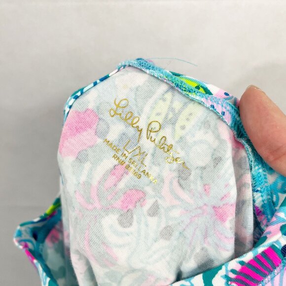 Lilly Pulitzer Dog Pajama Shirt in Dive Bar Blue Fish Nautical Print Size L/XL - Picture 5 of 6